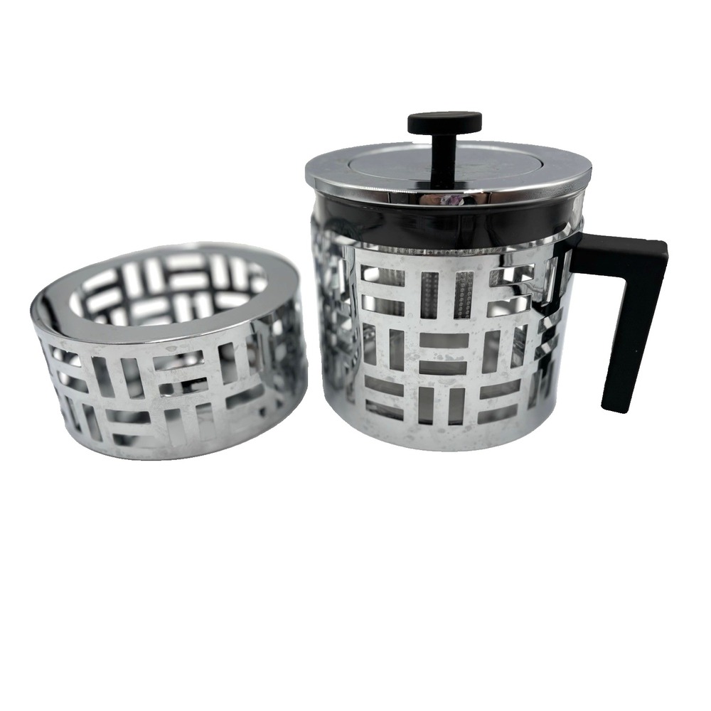 2 Piece Bodum French‎ Press EXC Stainless Steel Body Modern Art Deco, WARMER